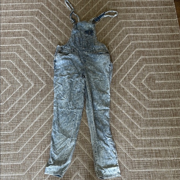 Vanilla Star Gray Acid Wash Denim Overalls - Picture 1 of 7